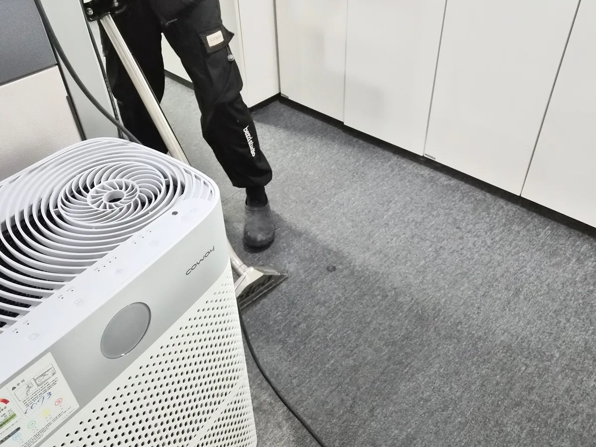 청주시 청원구 외하동 사업장 로비·복도 카페트 바닥 위생청소 사례 - 행진크린